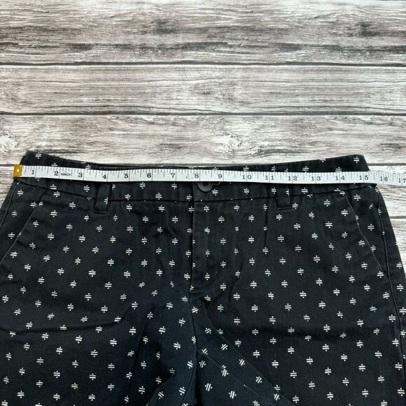 Merona Printed Chino Shorts Black White Geometric Mid Rise Size 2 Cotton - Picture 7 of 9